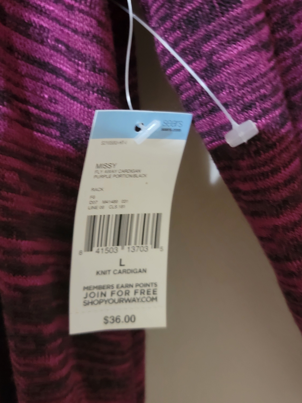 Laura Scott Open-Front Space-Dye Cardigan - Raspberry Color - Picture 6 of 6